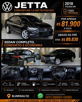 VOLKSWAGEN JETTA 1.4 250 TSI TOTAL FLEX COMFORTLINE TIPTRONIC